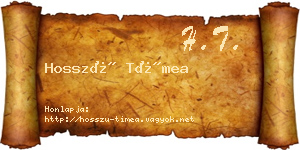 Hosszú Tímea névjegykártya